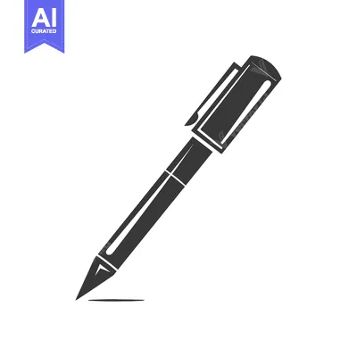 Aset desain premium: An illustrated graphic depiction of a sleek writing instrument