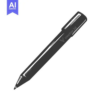 Aset desain premium: A black felt tip marker displayed against a white background