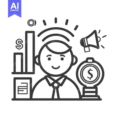 Aset desain premium: A business person is thinking about market growth and success