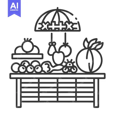 A market stall displays fresh fruits and produce for sale