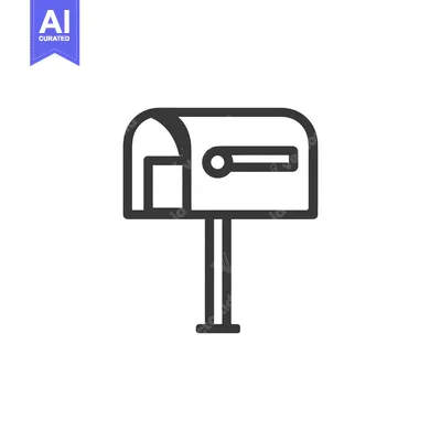 Aset premium populer: Simple Mailbox Icon: Clean Line Art Illustration on White Background