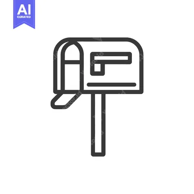 Aset premium populer: Minimalist Mailbox Icon: Clean Line Art on White Background