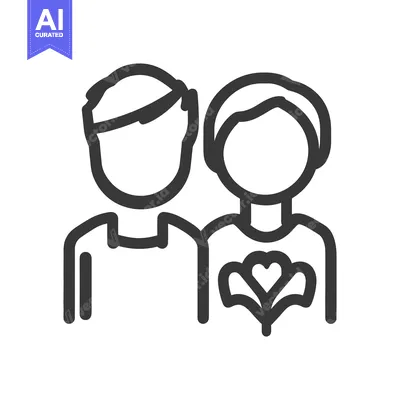 Premium design asset: A simple graphic illustration of two people embracing each other