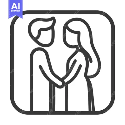 Aset premium populer: Two people holding hands inside of a square outline