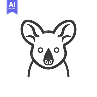 Premium design asset: An isolated and minimalistic graphic of a small koala bear