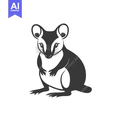 Aset desain premium: A stylized illustration depicting a small rodent in a sitting pose
