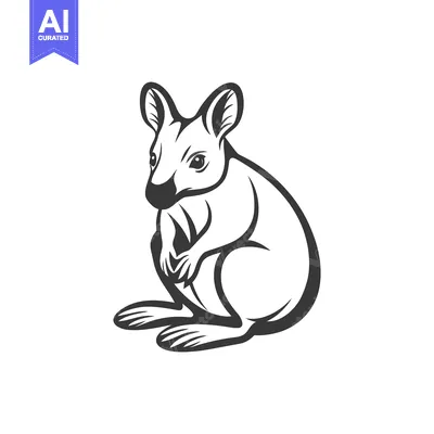 Popular premium asset: An illustration depicts a sitting wallaby creature in silhouette style