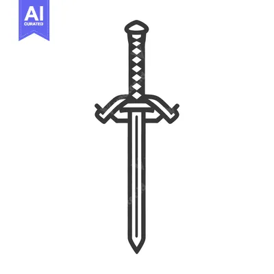Aset premium populer: A stylized illustration depicting a classic sword with intricate detai