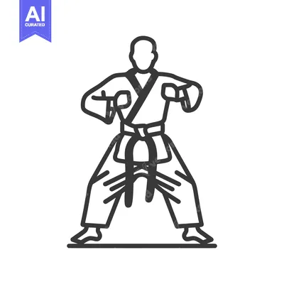 Premium design asset: An Illustration Depicting a Person in Martial Arts Posture