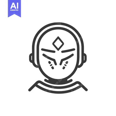 Premium design asset: A stylized illustration depicting a human head with decorative marking