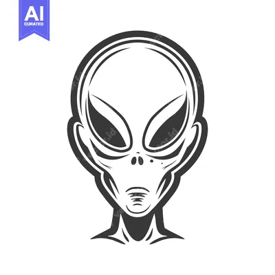 Aset premium populer: A graphic illustration of an extraterrestrial being with large eyes