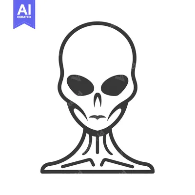 Aset desain premium: A Minimalist Illustration Depicting A Stylized Extraterrestrial Being