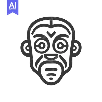 Aset premium populer: Detailed graphic representation of a stylized human face