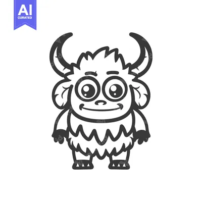 Aset premium populer: A Friendly Cartoon Creature Depicted With Horns and A Wide Grin