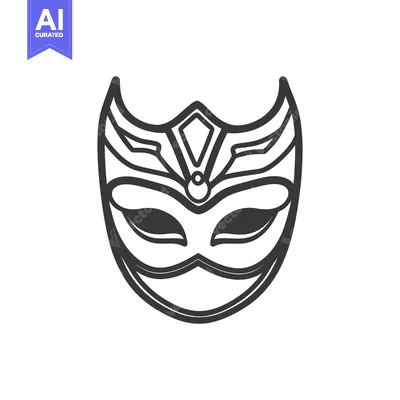 Popular premium asset: Decorative black and white graphic illustration of a face mask design