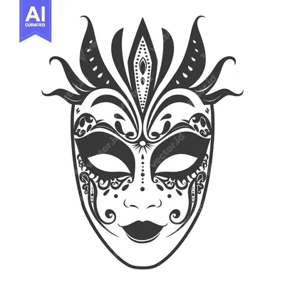 Premium design asset: A decorative masquerade mask with ornate and elegant embellishments on