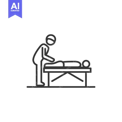 Aset desain premium: Minimalist Massage Therapy Icon: Relaxation and Wellness Treatment
