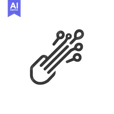 Popular premium asset: Minimalist Circuit Board Icon: Black Lines on White Background, Techno