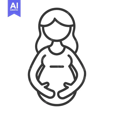 Aset premium populer: A pregnant woman is holding her belly with her hands