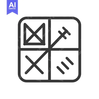 Aset premium populer: Simple geometric graphic depicting a divided square with lines