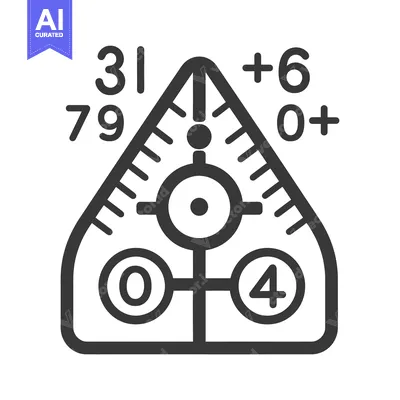 Aset desain premium: An abstract graphic of a triangle with numbers and indicators inside