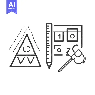Premium design asset: Vector illustration featuring shapes and measurement elements presente