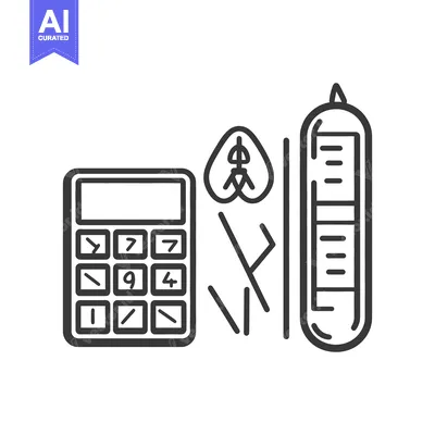 Aset premium populer: A calculator and a thermometer are near some natural elements