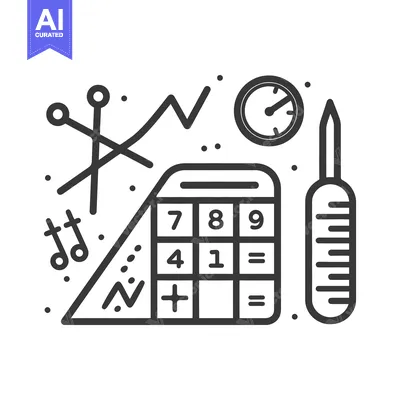 Aset premium populer: A graphic illustration of education and scientific measurements