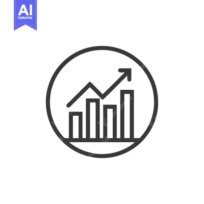 Ascending Bar Graph Icon in Circle, Business Growth Symbol