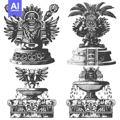 Aset premium populer: Mayan-Inspired Stone Statues and Fountains