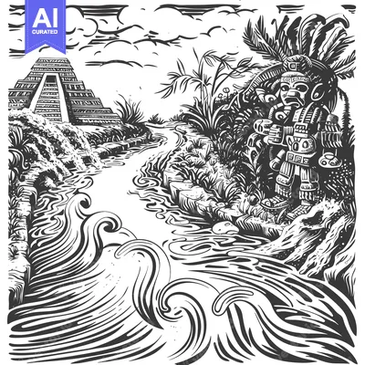 Popular premium asset: Mayan Warrior and Pyramid by the River