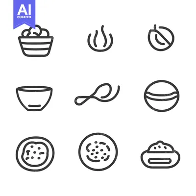 Popular premium asset: Simple vector icons depicting diverse food related objects in graphic