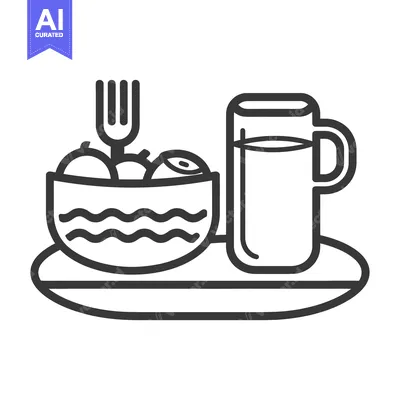 Popular premium asset: A simple illustration depicts a meal of fruit and a beverage