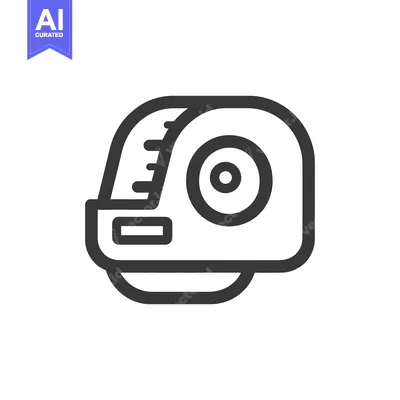 Aset premium populer: Minimalist Line Art: Hard Hat Icon with Bold Outline and Clean Design