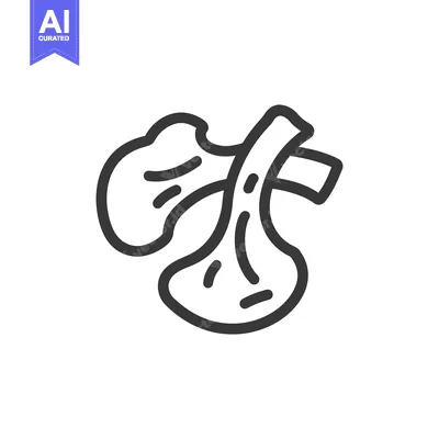 Aset desain premium: A simple black outline graphic depicting an abstract organic shape