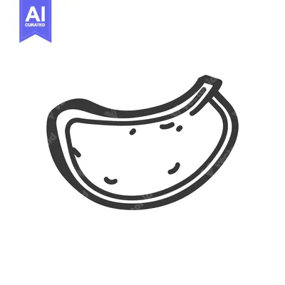 Aset premium populer: A black and white drawing of a single potato chip