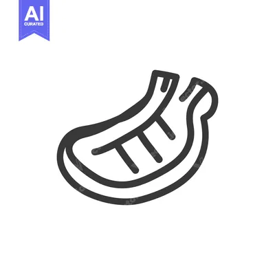 Aset desain premium: A Simple Vector Graphic Depicting a Cut of Cooked Meat