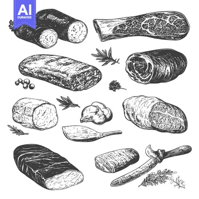 An assortment of various cuts of prepared meats and garnishes