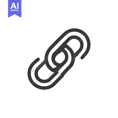 Aset desain premium: Minimalist Chain Link Icon: Interconnectedness and Digital Connection