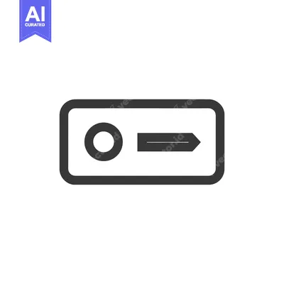 Aset premium populer: Sleek Dark Grey Arrow Button Icon on White Background