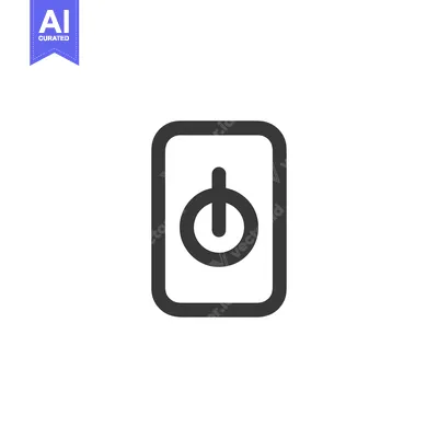 Aset premium populer: Minimalist Power Button Icon: Bold Outline on White Background