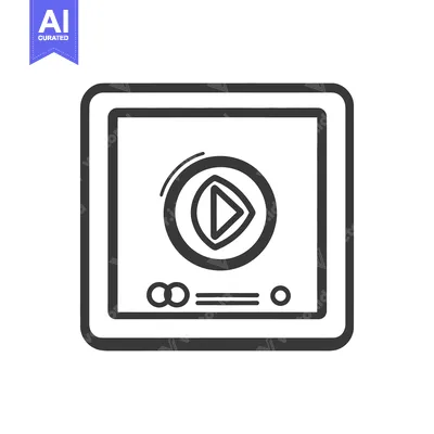 The image shows a media player icon on a white background