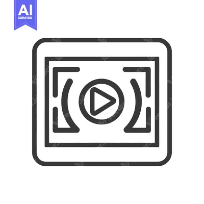 Premium design asset: Simple graphical representation of a video playback icon in frame