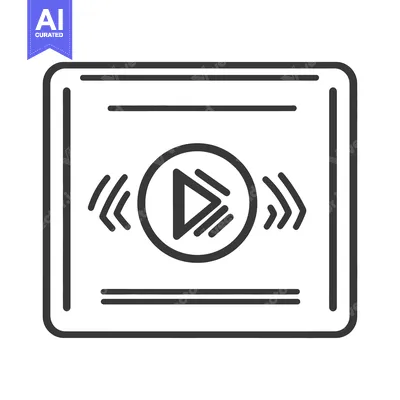 Premium design asset: A digital interface icon representing media playback controls in grays