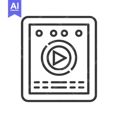 A graphic icon displays media controls on a digital screen