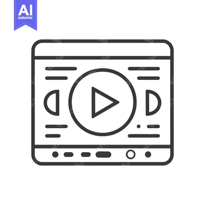 Aset desain premium: A tablet displaying a media player interface with play button