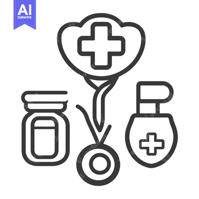 Simple medical equipment featuring a stethoscope and various supplies