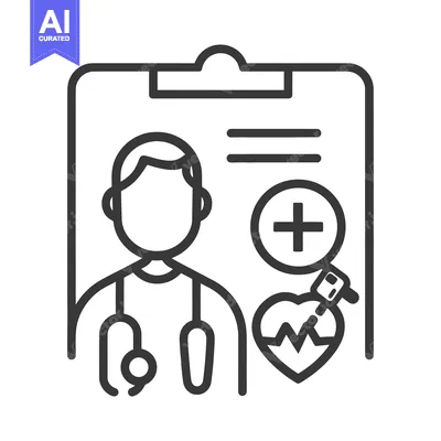 Aset premium populer: An illustration of a doctor and medical healthcare symbols