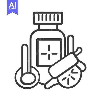 Popular premium asset: Simple black and white illustration of cooking and baking utensils