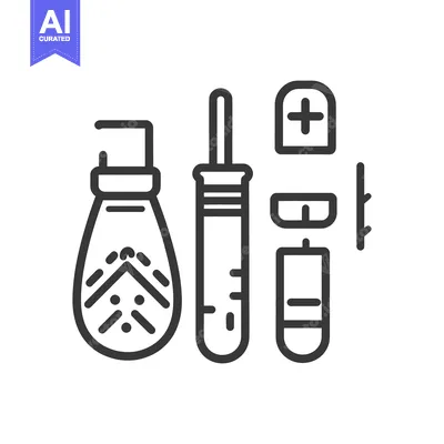 Illustration showcasing several scientific instruments related to medi
